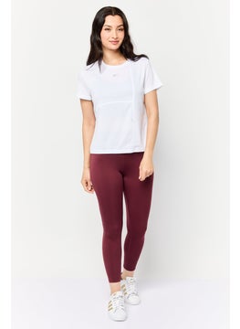 Reebok Women Sportswear Fit Short Sleeve Training Top, White  - Image 4
