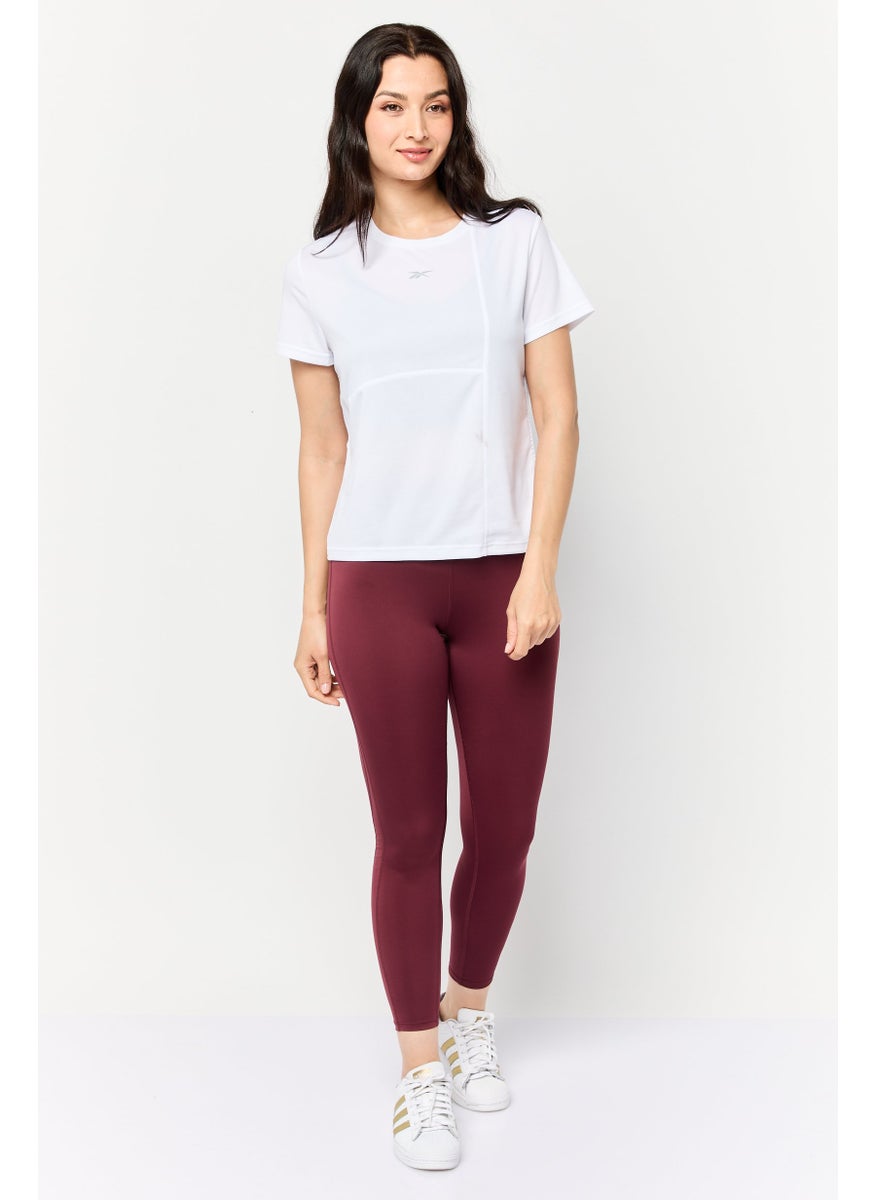 Reebok Women Sportswear Fit Short Sleeve Training Top, White  - Image 4