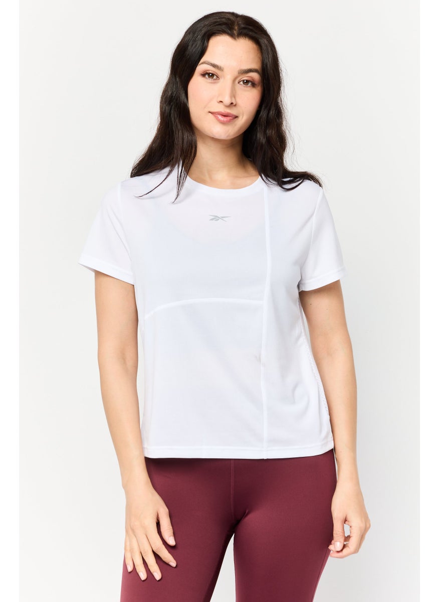 Reebok Women Sportswear Fit Short Sleeve Training Top, White  - Image 1