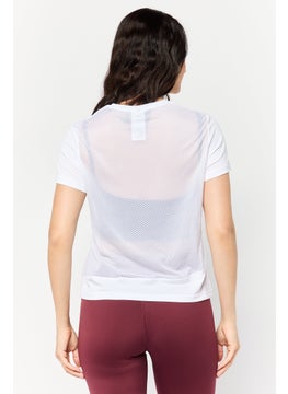 Reebok Women Sportswear Fit Short Sleeve Training Top, White  - Image 2