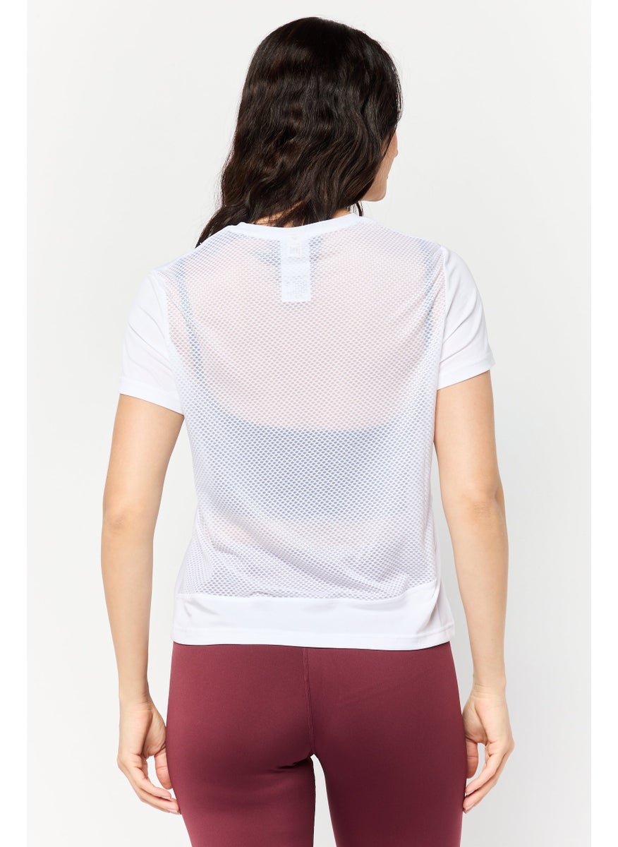 Reebok Women Sportswear Fit Short Sleeve Training Top, White  - Image 2