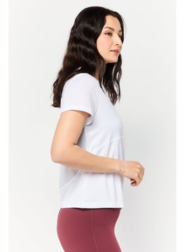 Reebok Women Sportswear Fit Short Sleeve Training Top, White  - Image 3