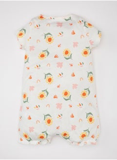 DeFacto Newborn Floral Cotton Short Sleeve Romper  - Image 2