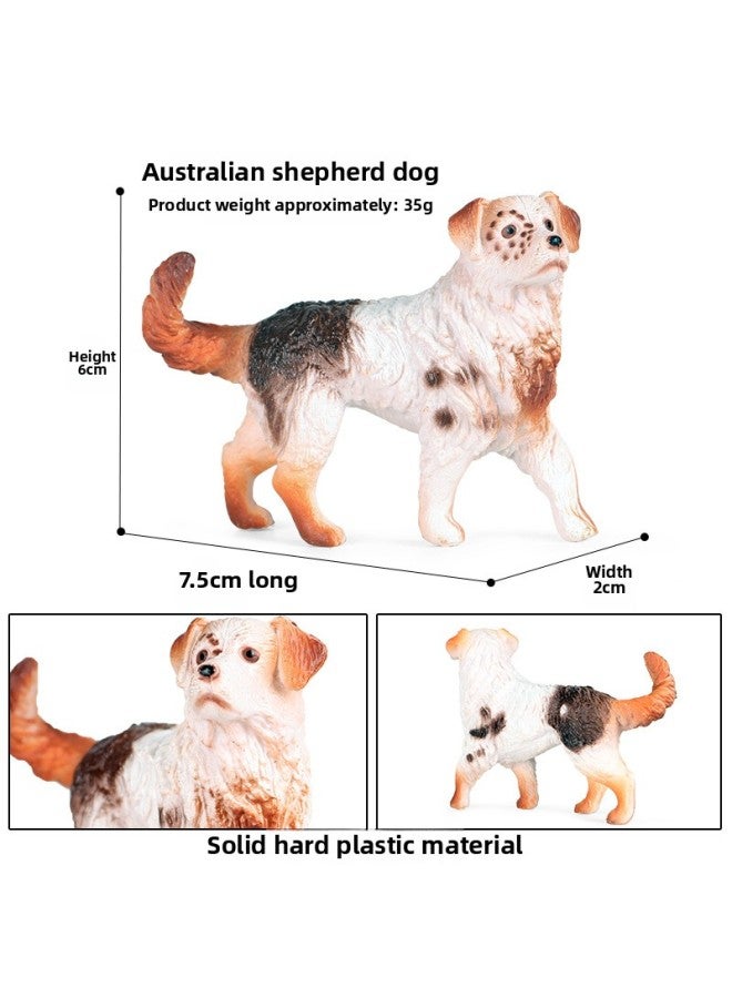 Children's Solid Simulation Wild Animal Model Bulldog Doberman Husky Chai Dog Pet Dog Toy-Color:zjs-155 Australian Shepherd Dog