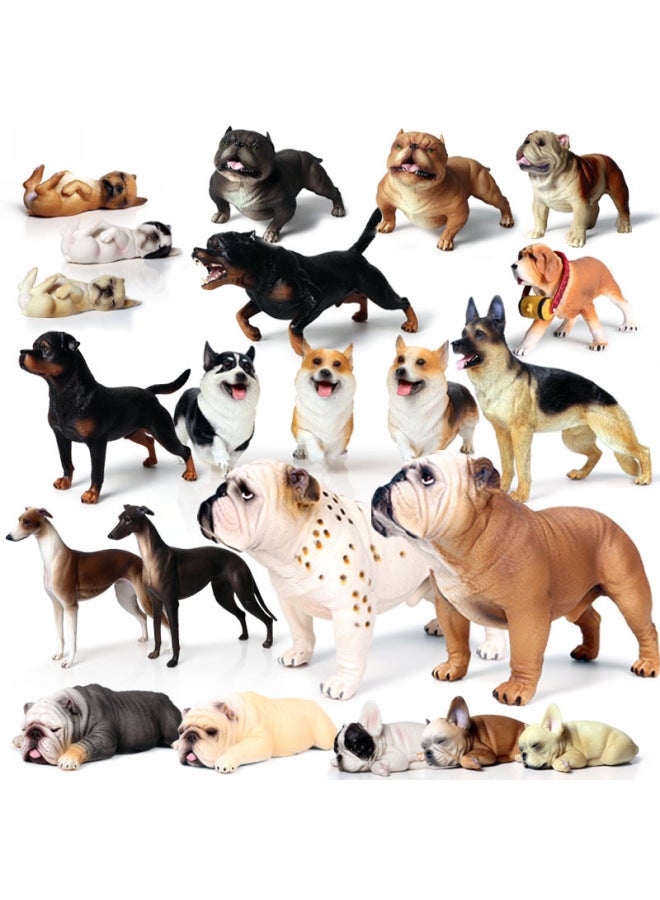 Children's Solid Simulation Wild Animal Model Bulldog Doberman Husky Chai Dog Pet Dog Toy-Color:zjs-155 Australian Shepherd Dog