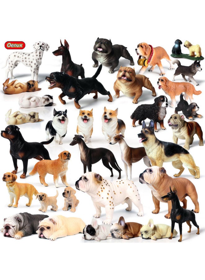 Children's Solid Simulation Wild Animal Model Bulldog Doberman Husky Chai Dog Pet Dog Toy-Color:zjs-155 Australian Shepherd Dog