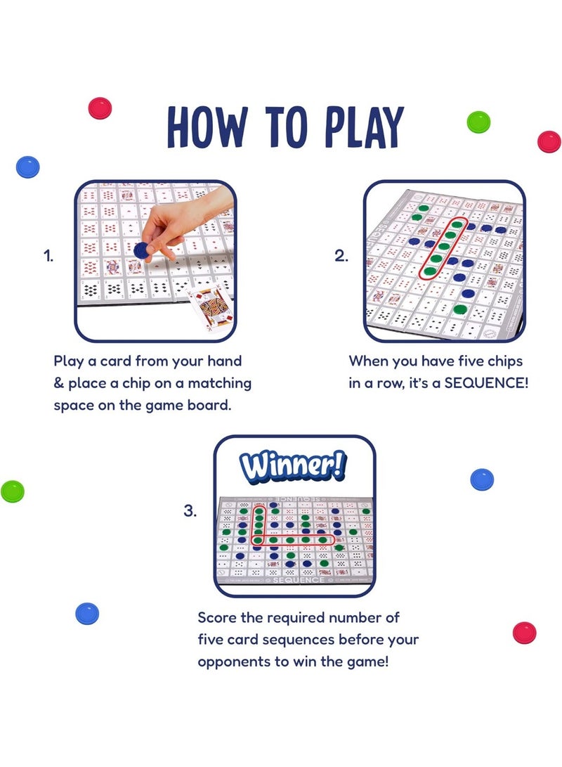 ST ZONE Sequence Strategy Card Game, Educational Board Game for 2-12 Players, Family Fun Activity Set, Ages 7+ - Image 3
