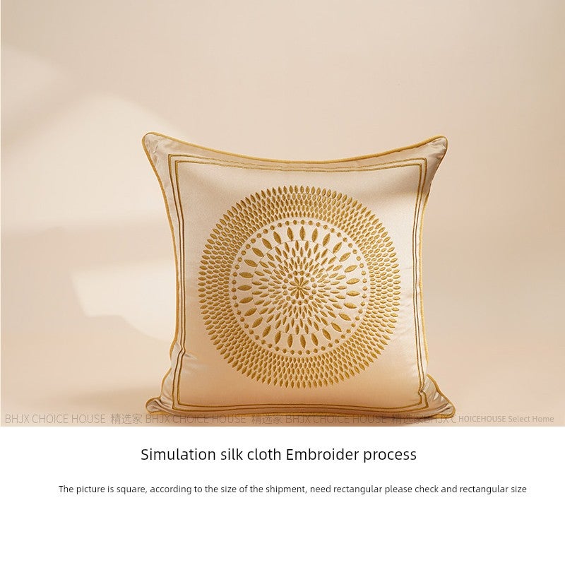 Modern ins style light luxury pillow sofa living room backrest cushion 65x65 Chinese style pillow cover without core large pillow - Image 3