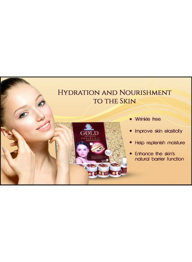 VANIA Gold Facial Kit 300 Gm | Repair Fine Lines | Improve Skin Elasticity | Helps Replenish Moisture | Skin Nourishment | Skin Radiance | For Face & Body | 6 In 1 Action | Rich Glow | Unisex | - Image 3