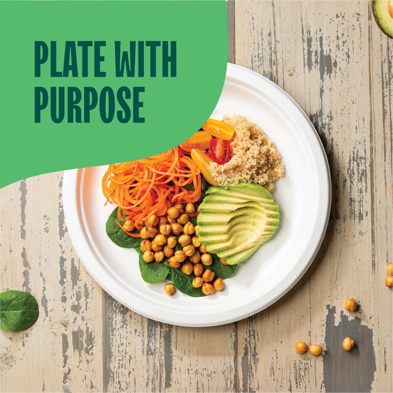 Stack Man 100% Compostable Disposable Paper Plates [125-Pack] - (PFAS-Free) - [10 Inch] Heavy Duty, Eco-Friendly, Biodegradable Bagasse Dinner Plates - Natural Brown 10" Plate by Stack Man (BPI Certified) - Image 5