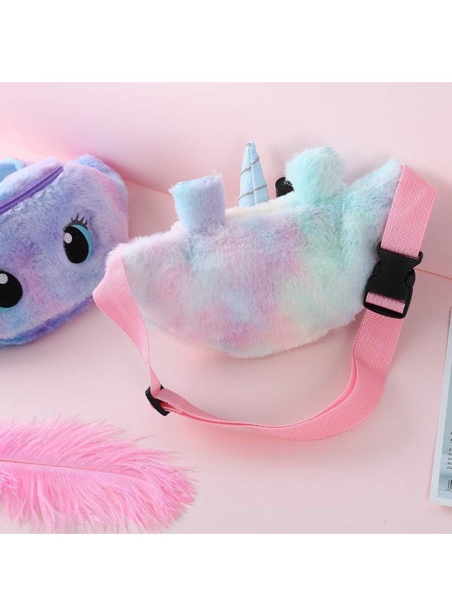 Unicorn Plush Kids Bum Bag – Lightweight Unicorn Fanny Pack, Crossbody Chest & Waist Bag with Zipper for Girls – Pink - Image 5