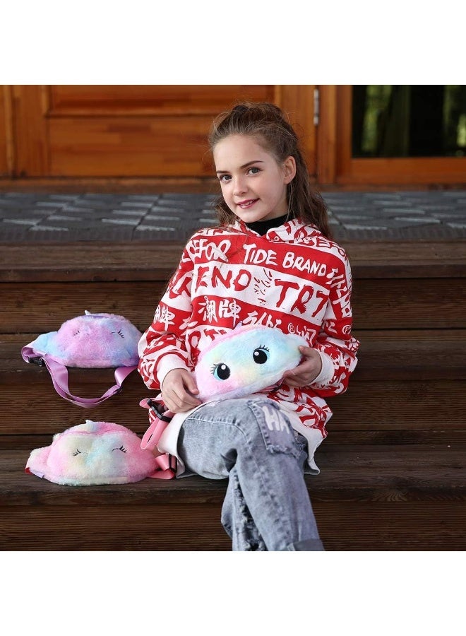 Unicorn Plush Kids Bum Bag – Lightweight Unicorn Fanny Pack, Crossbody Chest & Waist Bag with Zipper for Girls – Pink - Image 2