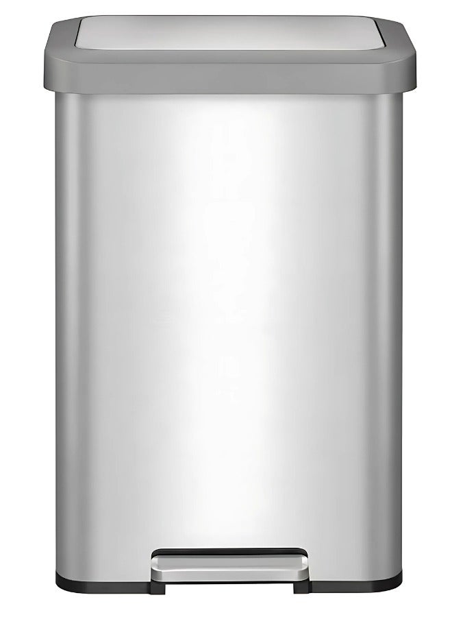EKO COZY SERIES | 45L Step Trash Bin | Brushed Stainless Steel Finish | Soft-Closing Lid | Fingerprint-Resistant | Versatile Waste Solution for Homes, Offices & Communal Areas | Durable, Elegant Design for Easy Waste Disposal  - Image 1