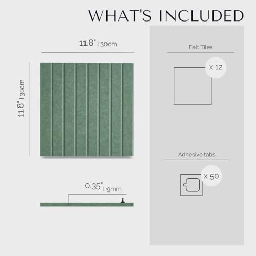 VIVELDA Large Bulletin Board 48"x36" - Office Wall Organizer to Replace Your Old Cork Boards for Walls for Office Decor - 12-Pack Felt Wall Panels for Use in Home Office Decor, Classroom Decor (Palm) - Image 5