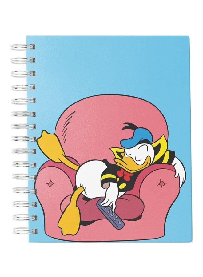 Disney Sleepy Lazy Donald Duck Cartoon Printed Spiral Hardcover Notebook - Image 1