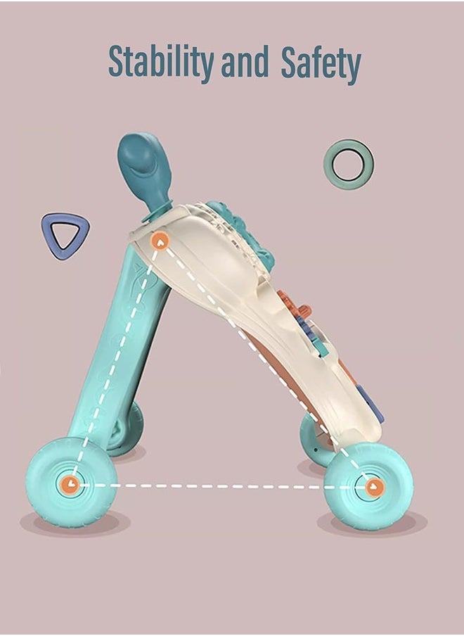 oldlaiben 2-In-1 Baby Walker, Baby Push Walker with Educational Play Learning Panel, Baby Push Walkers, Multifunctional Sit-To-Stand Early Educational Child Activity Center, Musical Stroller Toy for Toddlers & Preschoolers, For 6-18 Months Baby Boys Girls（Red）  - Image 5