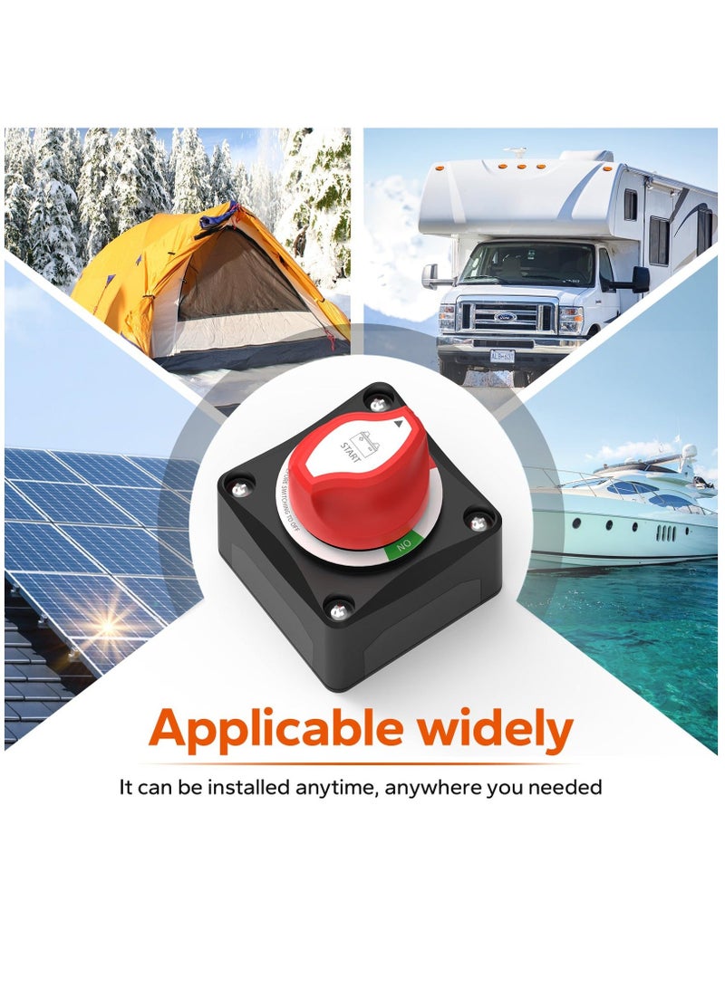 Loquat Battery Switch 12-48V Waterproof Battery Shut Off Switch Battery Power Cut Master Switch Disconnect Isolator 275A High Current for Car Vehicle RV and Marine Boat (On/Off) - Image 5