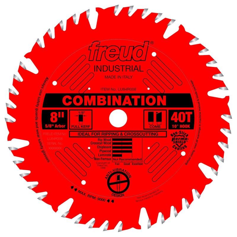 Freud LU84R008: 8" x 40T Combination Blade - Image 1