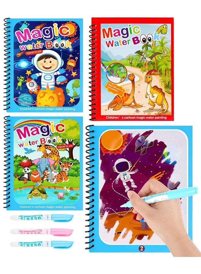 فنبلاست دفتر الرسم المائي السحري من فن بلاست مع قلم رسم سحري للأطفال - مجموعة قصاصات الرسم القابلة لإعادة الاستخدام، أوراق رسم تلوين مائي للأطفال والأولاد والصغار - عبوة من 3 قطع - ألوان وتصميمات متنوعة - Image 1
