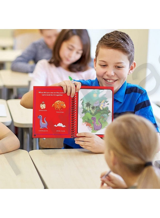 فنبلاست دفتر الرسم المائي السحري من فن بلاست مع قلم رسم سحري للأطفال - مجموعة قصاصات الرسم القابلة لإعادة الاستخدام، أوراق رسم تلوين مائي للأطفال والأولاد والصغار - عبوة من 3 قطع - ألوان وتصميمات متنوعة - Image 3