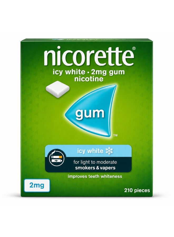 nicorette Nicotine Gum Icy White 2 Mg 210 Pieces - Image 1
