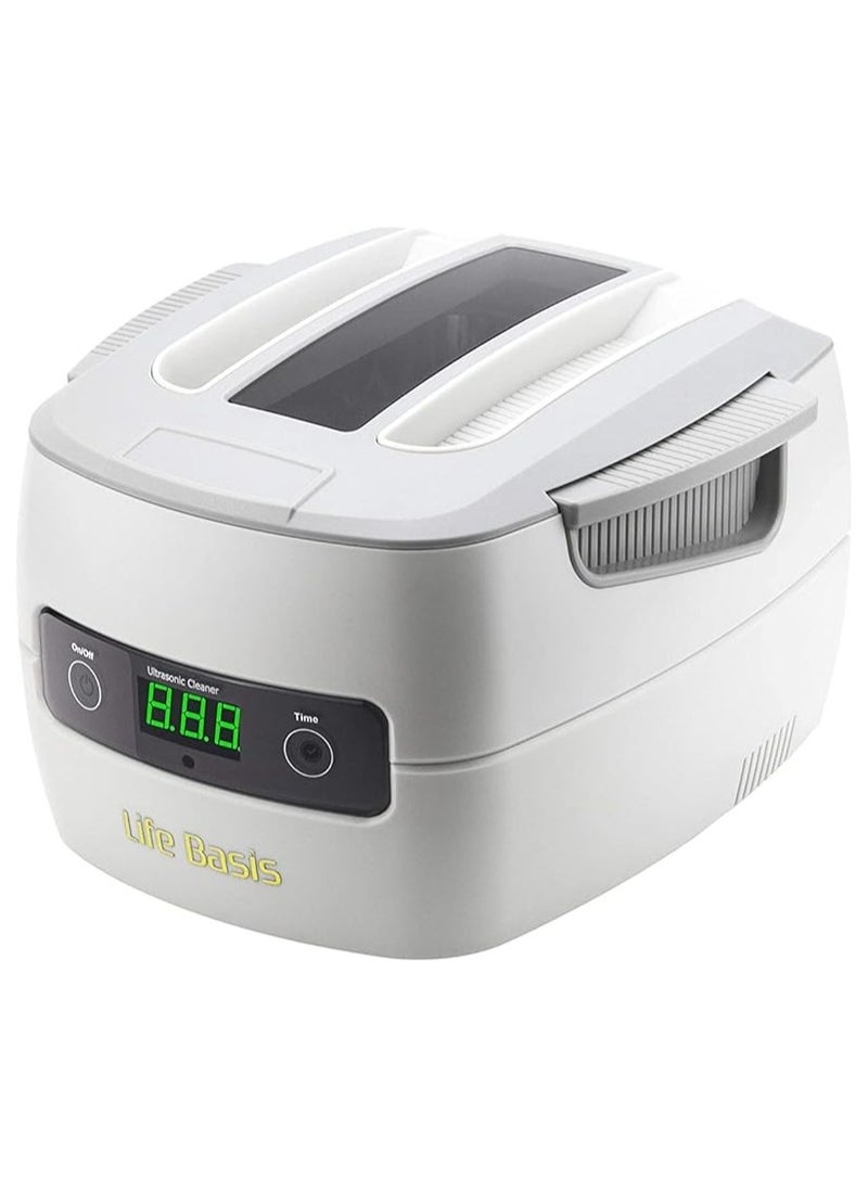 Life Basis - Ultrasonic Cleaner Super Large Capacity 1400ml Jewelry Cleaner with Cleaning Basket Ultrasonic Cleaning Machine for Cleaning Glasses Waterproof Watches Dentures Coins Circuit Board - Image 1