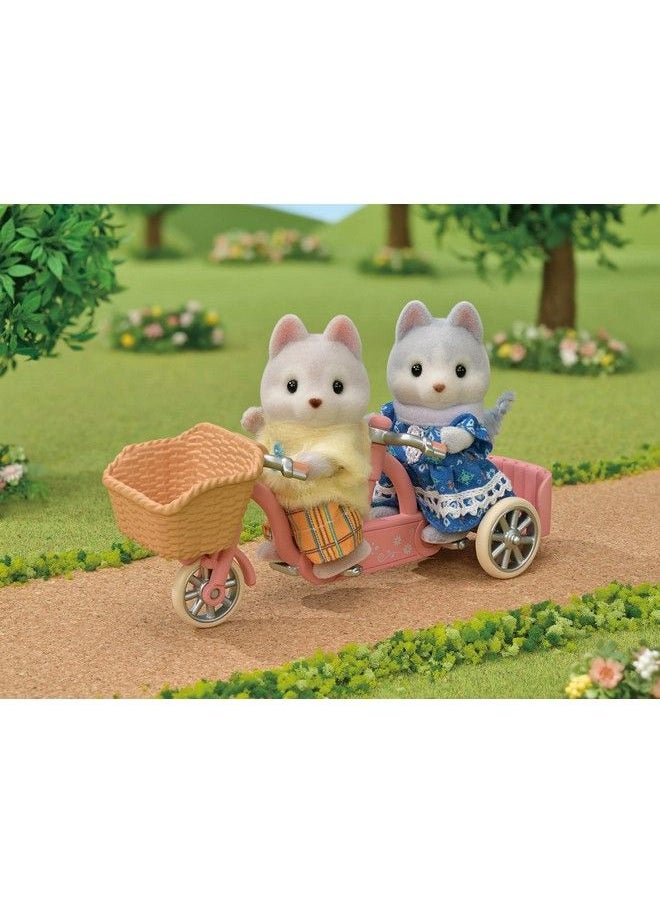Calico Critters - Husky Brother & Sister'S Tandem Cycling Set Dollhouse Playset With Figures And Accessories - Image 1