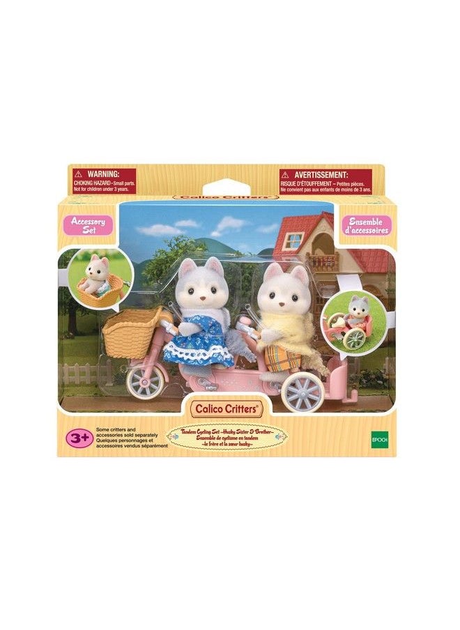 Calico Critters - Husky Brother & Sister'S Tandem Cycling Set Dollhouse Playset With Figures And Accessories - Image 1