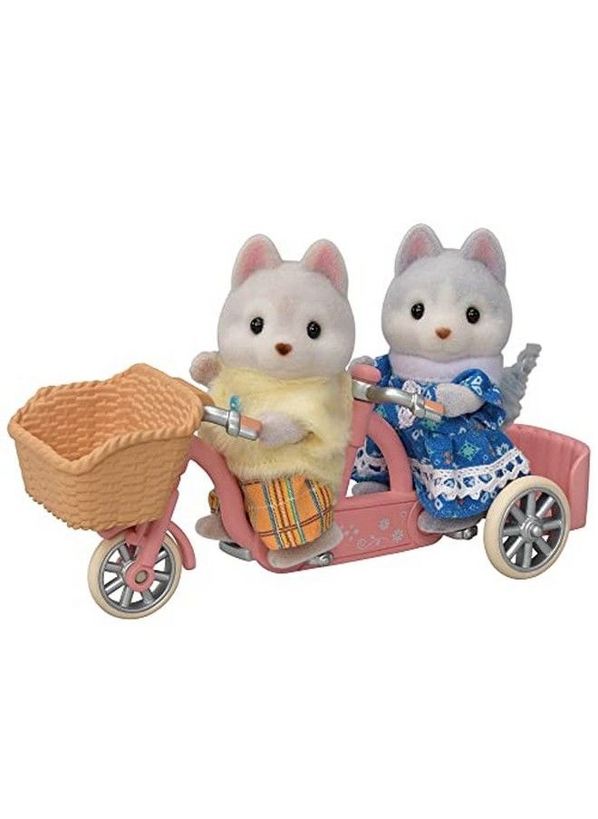 Calico Critters - Husky Brother & Sister'S Tandem Cycling Set Dollhouse Playset With Figures And Accessories - Image 1