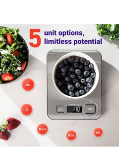 Generic Food Kitchen Scale, Digital Grams and Ounces for Weight Loss, Baking, Cooking, Keto and Meal Prep, LCD Display, Medium, 304 Stainless Steel  - Image 3