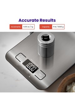 Generic Food Kitchen Scale, Digital Grams and Ounces for Weight Loss, Baking, Cooking, Keto and Meal Prep, LCD Display, Medium, 304 Stainless Steel  - Image 5