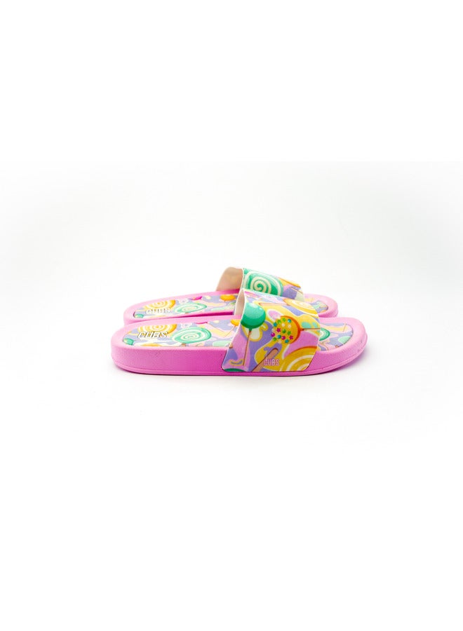CUBS Lolipops Print Everyday Wear Eco-Friendly Pvc Slides For Girls Lightweight Easy To Wash And Anti-Slip Soles - Image 2