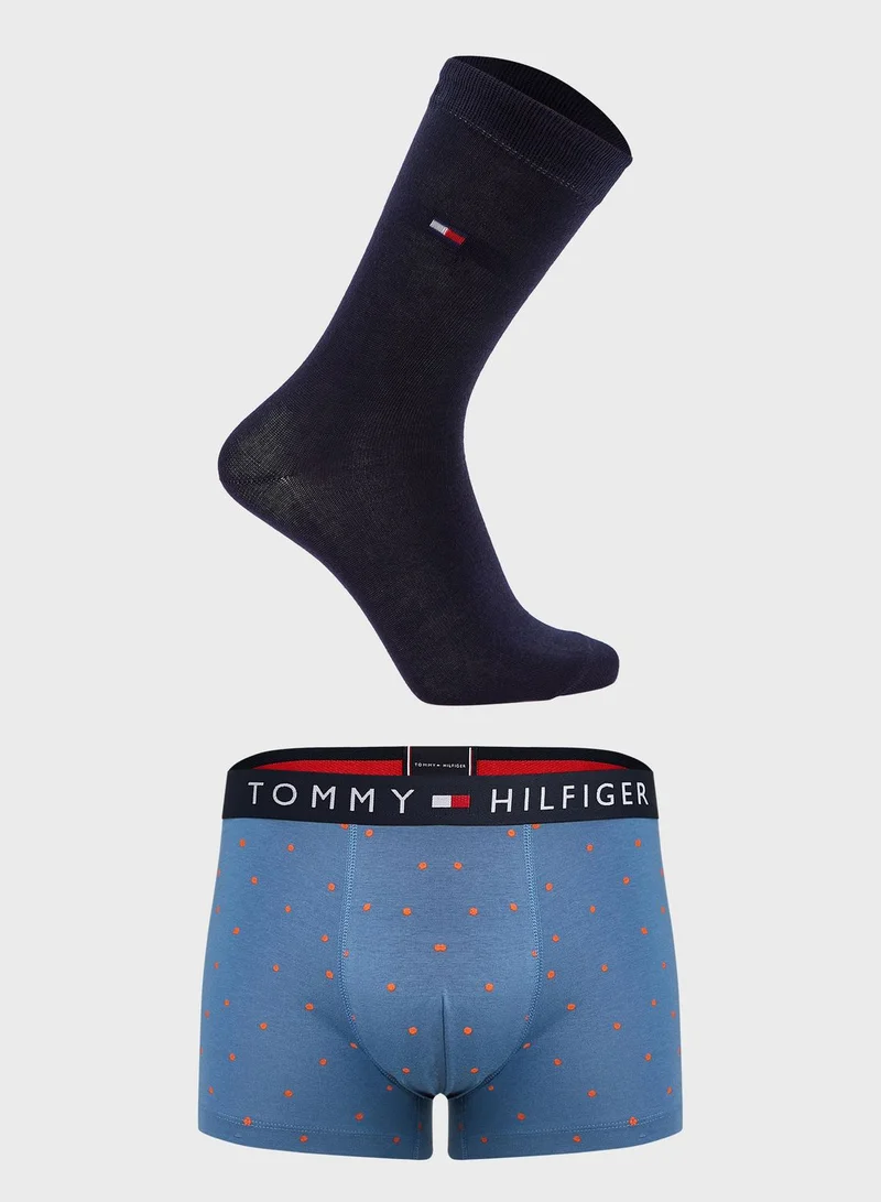 TOMMY HILFIGER Polka Print Socks & Trunks Set
