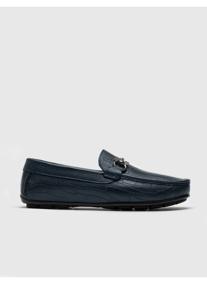 كاباني Genuine Leather Navy Blue Men's Loafer