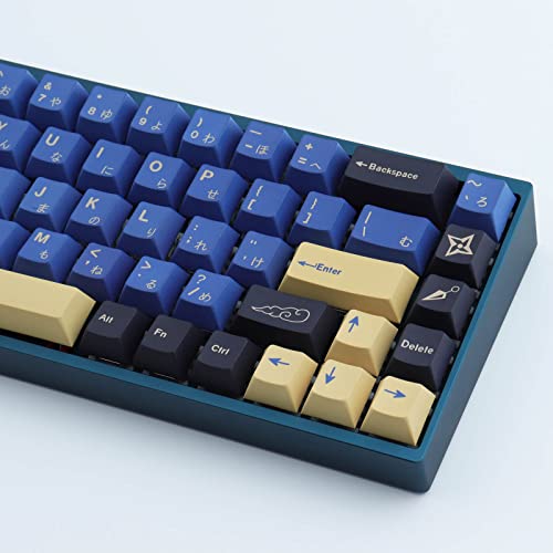 Hyekit PBT Keycaps 119 Keys Blue Samurai Dye-Sublimation Ninja PBT Keycap Set Cherry Profile Custom Keycaps for Cherry Gateron MX Switches Mechanical Keyboards US Layout - Image 4