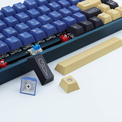Hyekit PBT Keycaps 119 Keys Blue Samurai Dye-Sublimation Ninja PBT Keycap Set Cherry Profile Custom Keycaps for Cherry Gateron MX Switches Mechanical Keyboards US Layout - Image 5