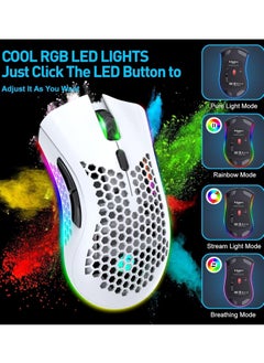 Generic BM600 Wireless Lightweight Gaming Mouse,2.4G Wireless Rechargeable Computer Mouse with Honeycomb Shell, USB Receiver, Adjustable DPI, Ergonomic RGB Gamer Mice for PC Mac Gamer  - Image 5