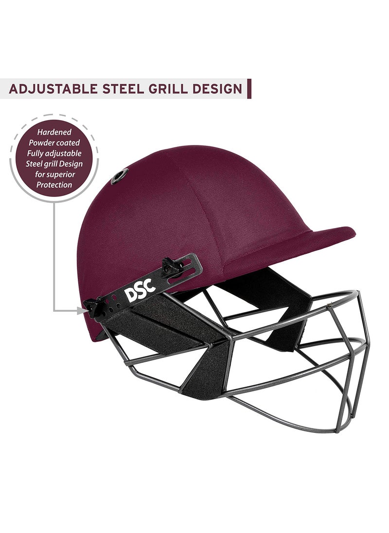 DSC FORT 44 Cricket Helmet | Maroon | Size: Extra Large | For Men & Boys | Steel Grill | Adjustable Back Support Strap | Removable and washable sweatband | Lightweight  - Image 5