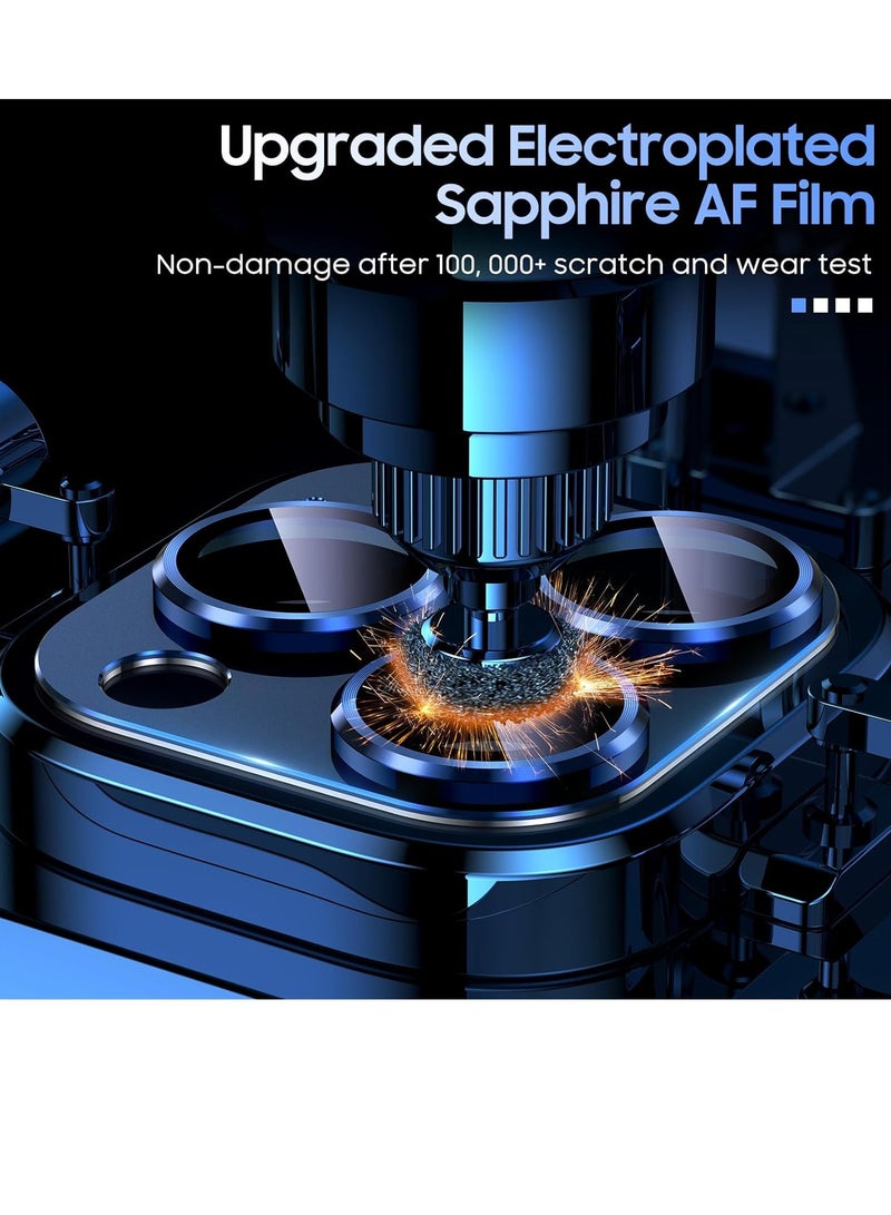 ELTRAZONE Compatible with iPhone 15 Pro/iPhone 15 Pro Max Camera Lens Protector, [Not Easy to Break][Strong Adsorption][Case-Friendly] Metal Tempered Glass Rear Camera Screen Cover - Blue Titanium - Image 5