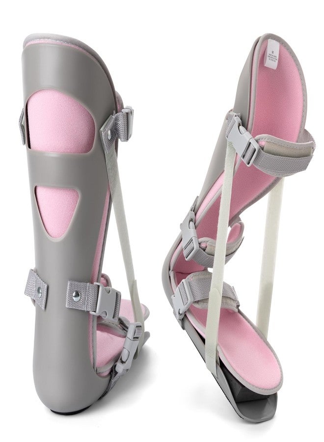 Medibot Sleeping Stretch Boot-Plantar Fasciitis Night Splint Leg Support Brace, Comfortable & Adjustable, Fits Right or Left Foot for Achilles Tendonitis, Heel, Bone Spurs(Grey shell Pink lining M) - Image 1