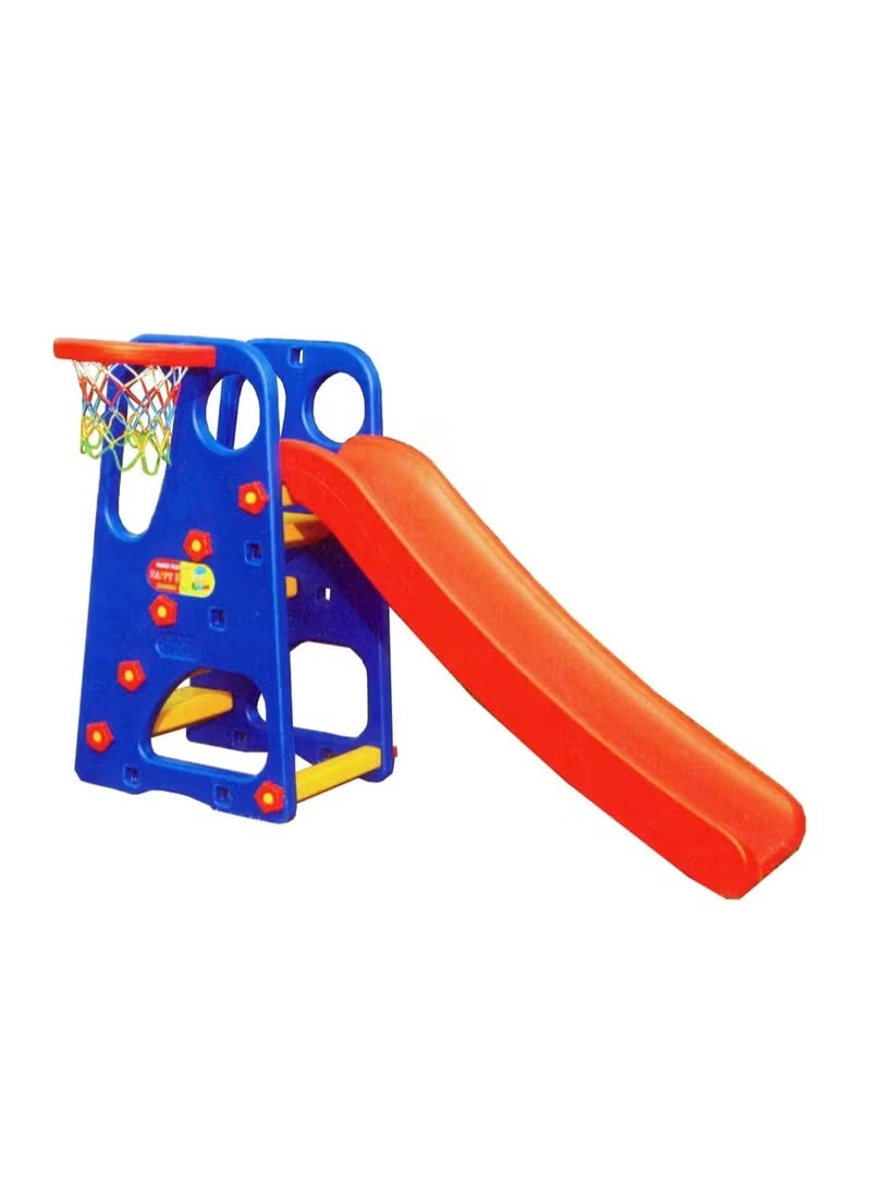 فول جوي زحليقة قابلة للطي مع طوق كرة سلة للأطفال الصغار للاستخدام الداخلي والخارجي للأطفال - Image 1