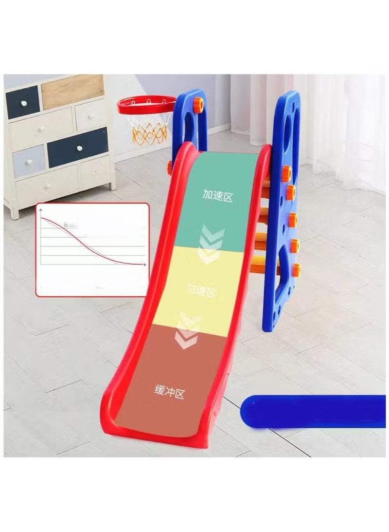 فول جوي زحليقة قابلة للطي مع طوق كرة سلة للأطفال الصغار للاستخدام الداخلي والخارجي للأطفال - Image 4