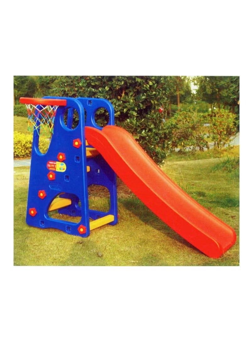 فول جوي زحليقة قابلة للطي مع طوق كرة سلة للأطفال الصغار للاستخدام الداخلي والخارجي للأطفال - Image 3