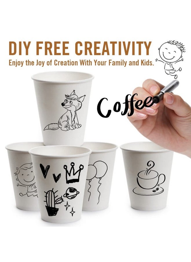 Ginkgo Ginkgo 100-Pack 8 oz Thickened Disposable Coffee Cups with Lids and Sleeves, To Go Cups for Hot Beverages, Perfect for Hot Coffee, Cocoa, and Chocolate  - Image 5