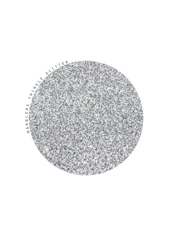 MARBLERS MARBLERS Twinkle Glitter [Silver] 1.5oz (42g) | Fine | Non-Toxic, Vegan, Cruelty-Free | Face, Body, Eyeshadow, Hair, Festival, Party Makeup | Nail Art, Polish | Resin, Tumbler, Slime, Craft  - Image 2