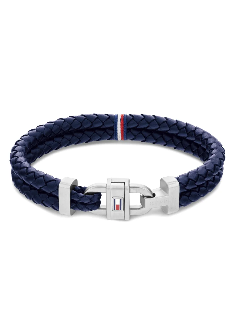 تومي هيلفيغر Tommy Hilfiger Men's Blue Leather Bracelet - 2790362