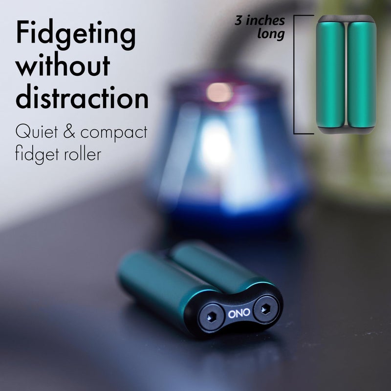 ONO Roller - Handheld Fidget Toy for Adults | Help Relieve Stress, Anxiety, Tension | Promotes Focus, Clarity | Compact, Portable Design (Teal, Junior Size - Aluminum) - Image 4
