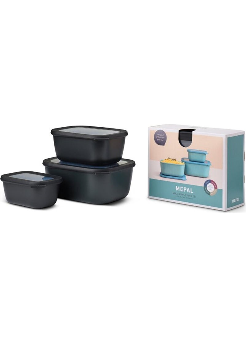 Mepal Set Cirqula Rectangular 3 Storage Container Pcs(500+1000+2000)- Nordic Pine  - Image 1