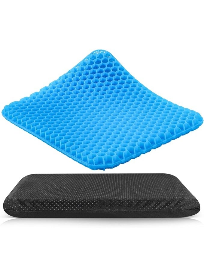 وسادة جلوس ناعمة من الجل بتصميم خلية نحل لتخفيف آلام العصعص والظهر مع غطاء قماشي ومريح لمقاعد المكتب والسيارة - Image 1