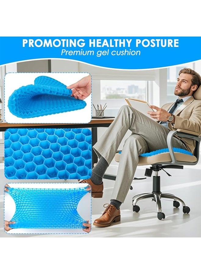 وسادة جلوس ناعمة من الجل بتصميم خلية نحل لتخفيف آلام العصعص والظهر مع غطاء قماشي ومريح لمقاعد المكتب والسيارة - Image 3